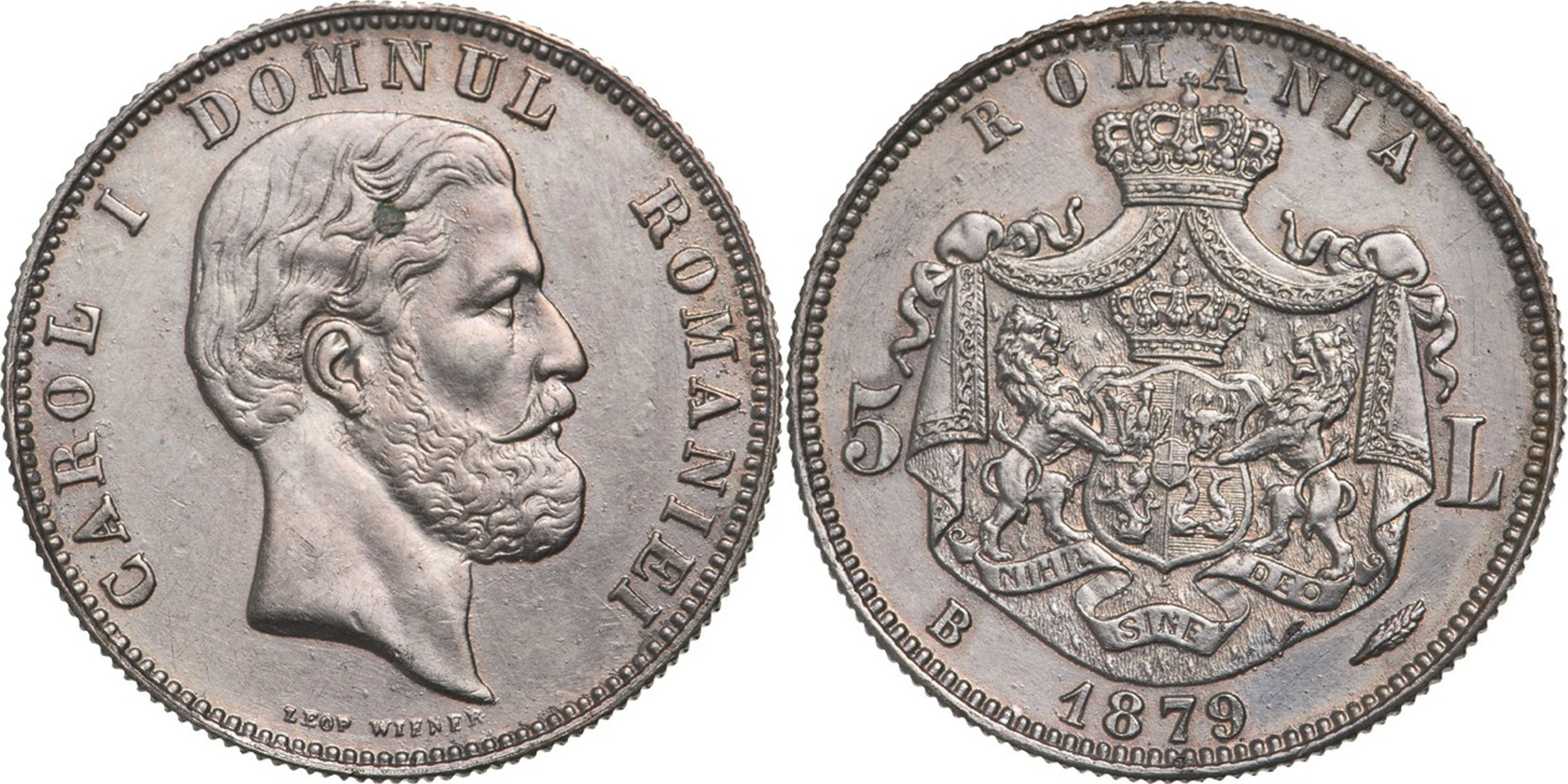 Carol I (1881-1914) Pattern 5 Lei 1879, Bucharest mint. | Coins la